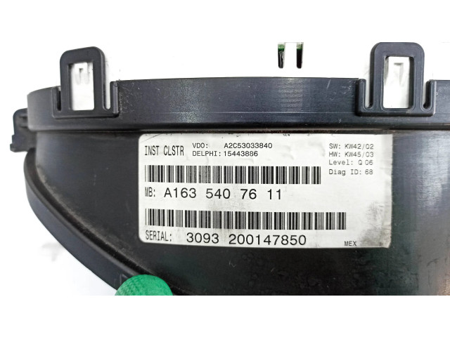 Přístrojová deska Mercedes-Benz ML W163 2003 A1635407611, 3093200147850