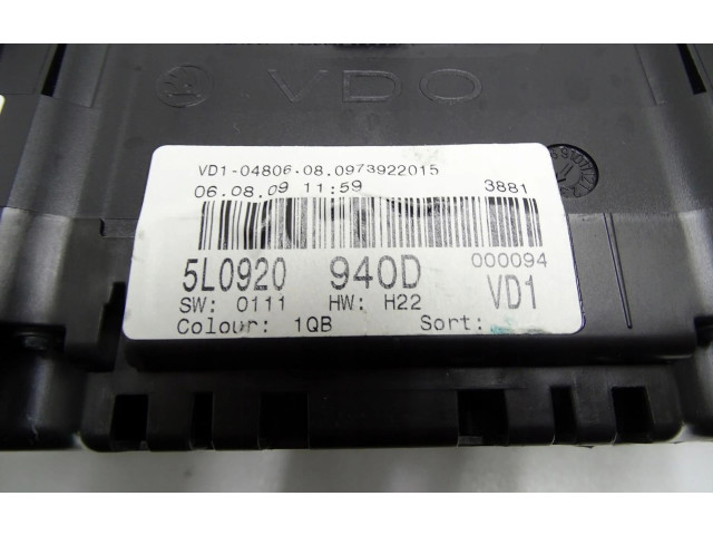 Панель приборов    Skoda Yeti (5L)       