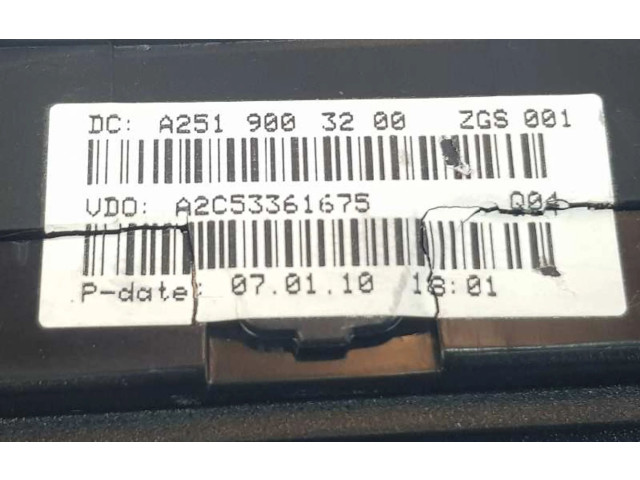 Панель приборов A2519003200, 2519003200 Mercedes-Benz ML W164