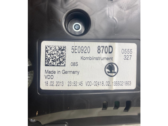 Панель приборов 5E0920870D, 1355021863   Skoda Octavia Mk3 (5E)       