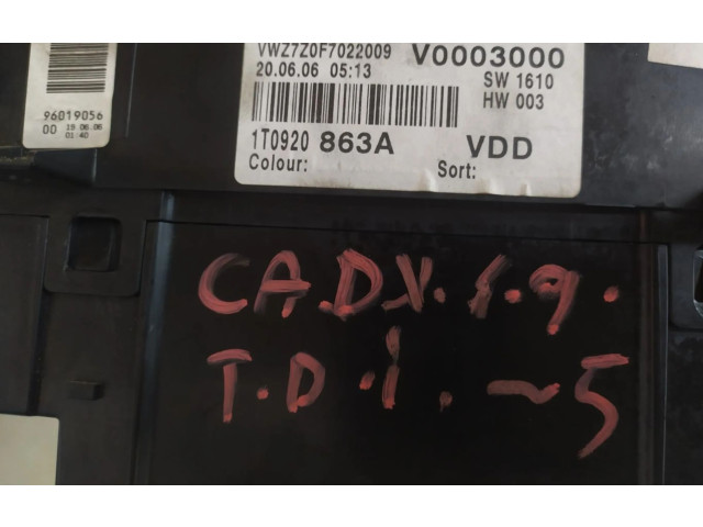 Přístrojová deska Volkswagen Caddy 1T0920863A