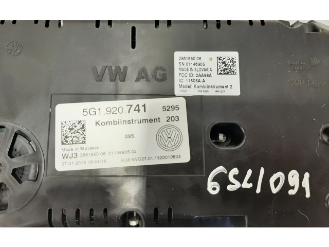Geschwindigkeitsmesser Cockpit 5G1920741 Volkswagen Golf VII