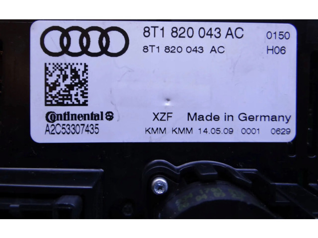 Блок управления климат-контролем 8T1820043AC Audi A5 8T 8F