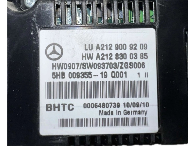 Блок управления климат-контролем A2129009209   Mercedes-Benz E C207 W207