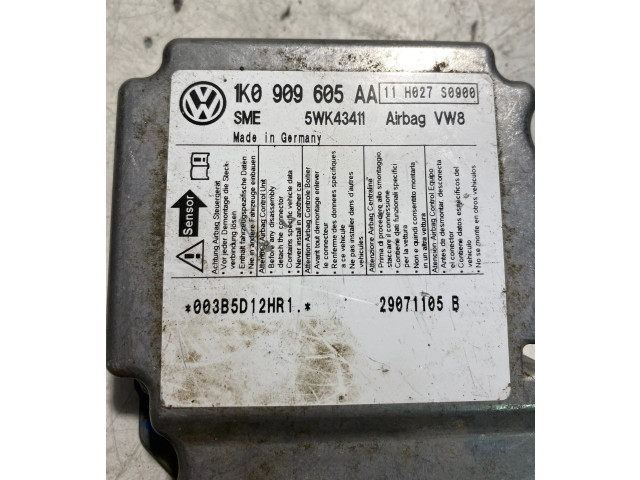 Блок подушек безопасности 1K0909605AA, 5WK43411   Skoda Octavia Mk2 (1Z)