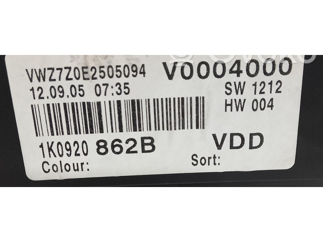 Панель приборов 1K0920862B, 1K0920862B Volkswagen Golf Plus