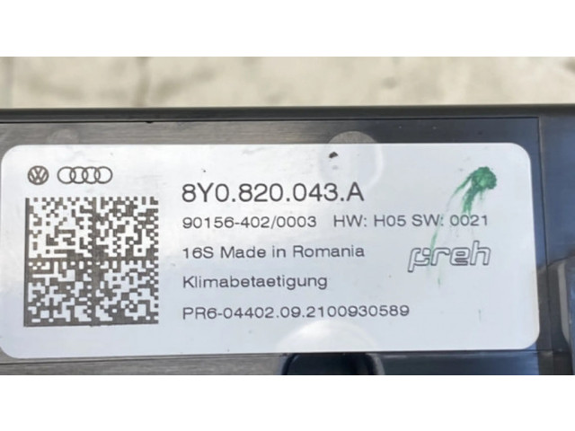 Блок управления климат-контролем 8Y0820043A   Audi A3 8Y