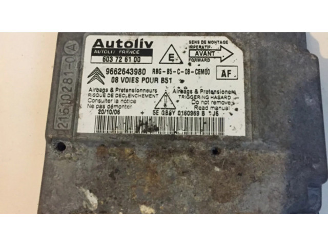 Блок подушек безопасности 9662643980, 603726100 Citroen C4 I