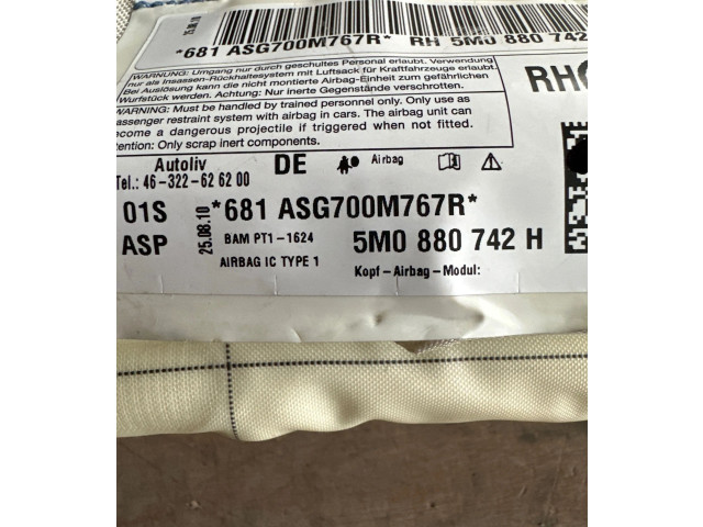 Боковая подушка безопасности 5M0880742H, 46322626200 Volkswagen Golf Plus