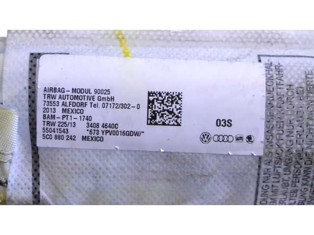 Подушка безопасности в сиденье 5C0880242 Volkswagen Jetta VI