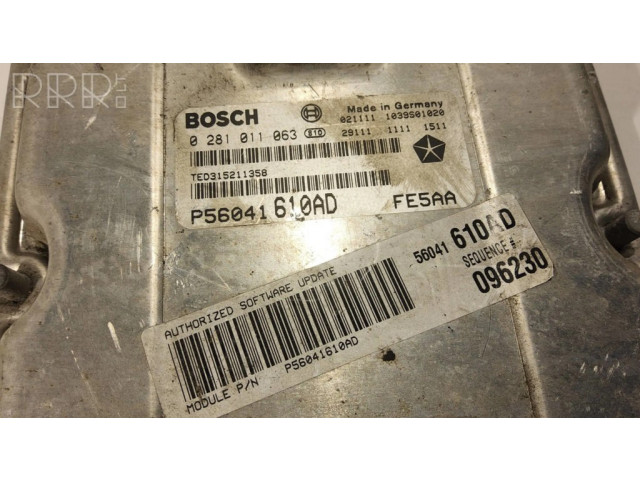 Блок управления двигателя P56041610AD, 0281011063   Jeep Cherokee