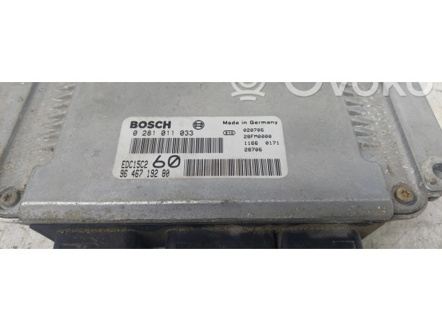 Řídící jednotka 9646719280, EDC15C2 Peugeot 806 2001
