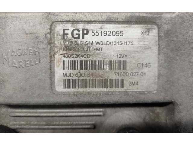 Блок управления двигателя 55192095, 480S2K4CD Suzuki Ignis