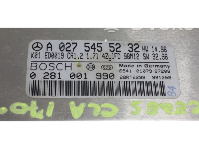 Блок управления двигателя A0275455232, A0275455232   Mercedes-Benz A W168
