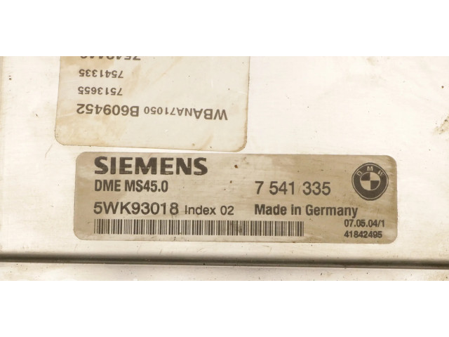Блок управления двигателя 7541335   BMW Z4 E85 E86