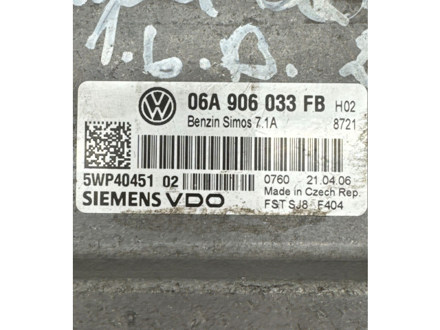 Блок управления двигателя 06A906033FB, 5WP4045102 Skoda Octavia Mk2 (1Z)
