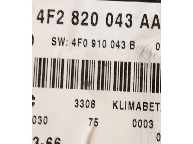 Блок управления климат-контролем 4F2820043AA, 4F0910043B   Audi A6 S6 C6 4F