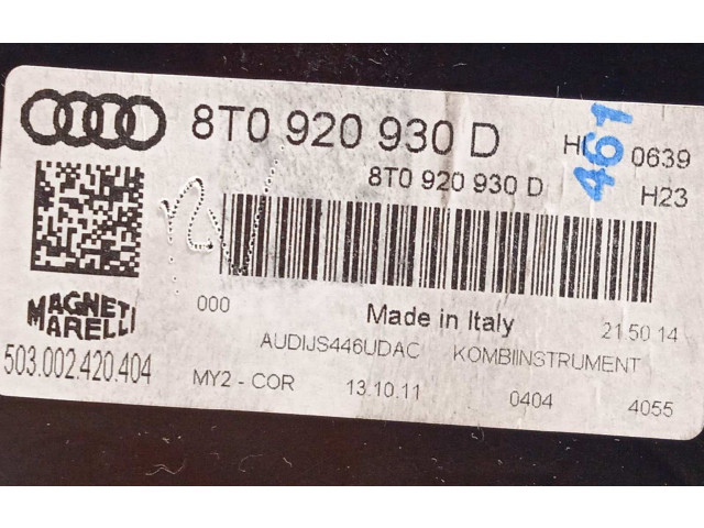 Спидометр (приборный щиток) 8T0920930D Audi A5 Sportback 8TA 2011