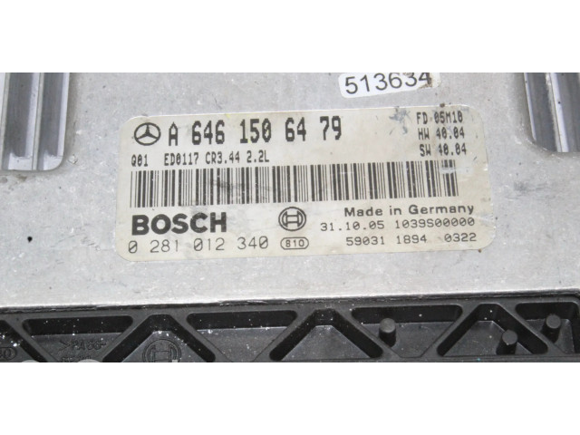 Řídící jednotka A6461506479, 0281012340 Mercedes-Benz CLK A209 C209 2005