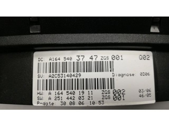 Přístrojová deska Mercedes-Benz GL X164 2006 A1645403747, A1645401911