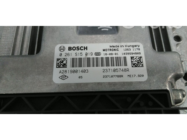 Блок управления двигателя 237105748R, 0261S17833 Renault Twingo III