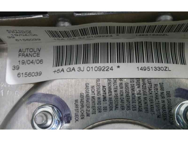 Подушка безопасности водителя 14951330ZL, 6156039   Peugeot Expert