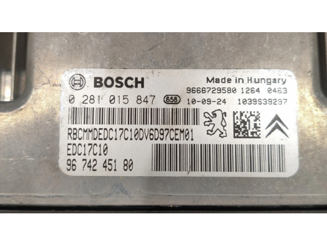 Řídící jednotka 0281015847, 9674245180   Citroen C3 Picasso 2011