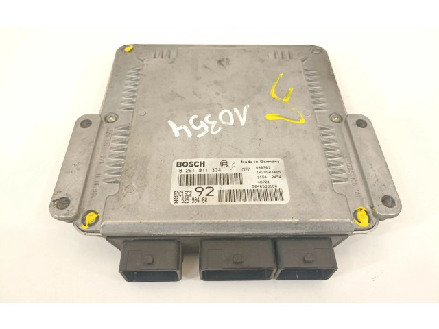Блок управления двигателя 9652590480, 0281011334 Citroen C8