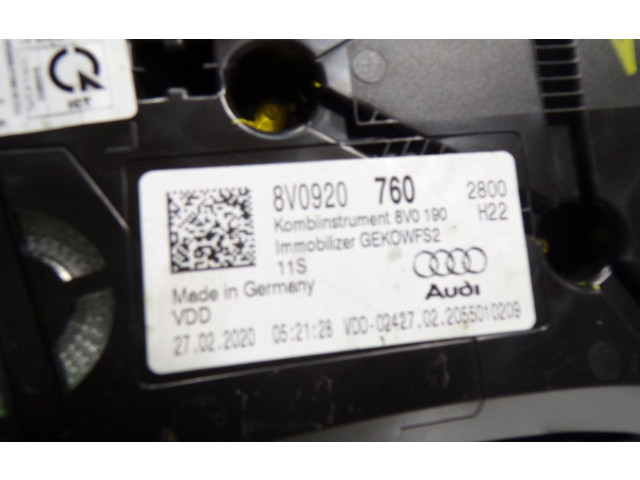 Панель приборов 8V0920760, 8V0920760   Audi A3 8Y       