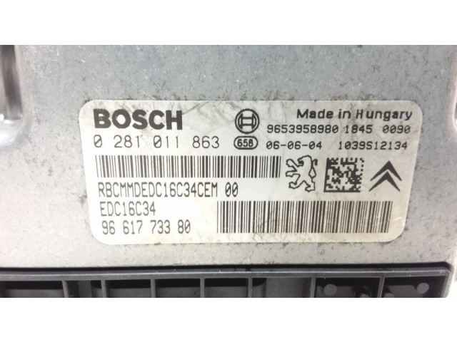 Блок управления двигателя 0281011863, 9661773380 Citroen C4 I