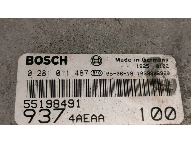 Řídící jednotka 55198491, 0281011487 Alfa Romeo 147 2001