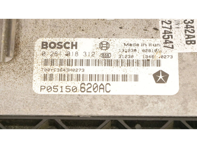 Блок управления двигателя 0281018312, P68225342AB Fiat Freemont