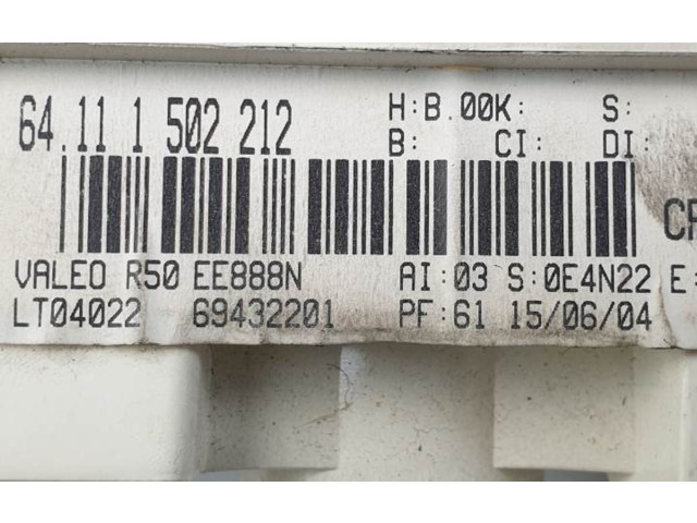 Блок управления климат-контролем 64111502212   Mini One  Cooper Cabrio R52