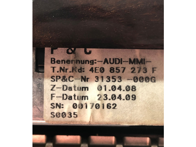 Дисплей 4E0857273F, 00170162 Audi A8 S8 D3 4E