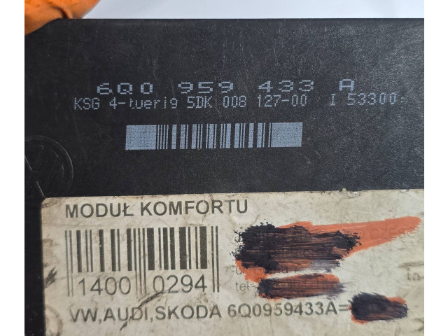 Блок комфорта 6Q0959433A, 5DK00812700 Skoda Fabia Mk1 (6Y)