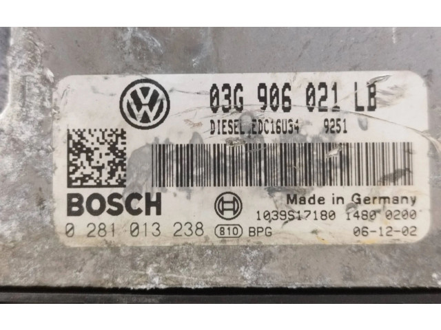 Блок управления двигателя 03G906021LB, 1039S17180 Skoda Octavia Mk2 (1Z)