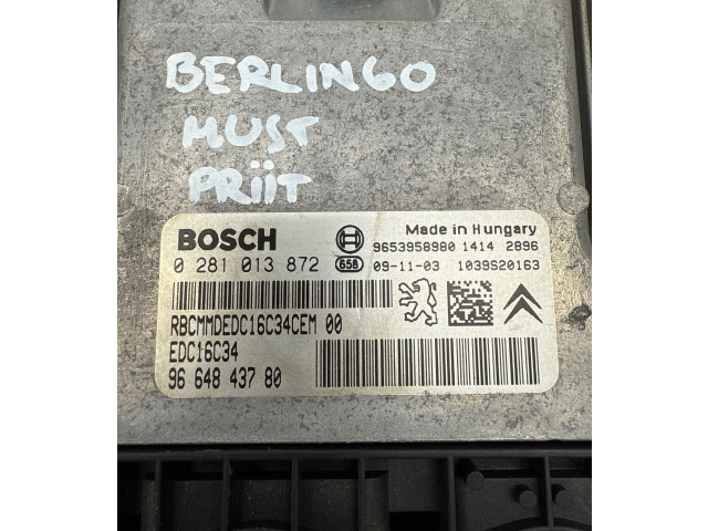 Řídící jednotka 9653958980, 9664843780 Citroen Berlingo 2010
