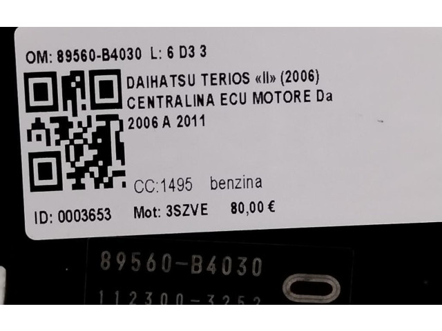 Řídící jednotka 89560-B4030, 3SZVE Daihatsu Terios 2006