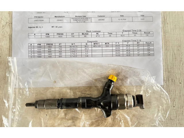Vstřikovač 2367030280, 2367039186 Toyota Land Cruiser (J120) 1KDFTV