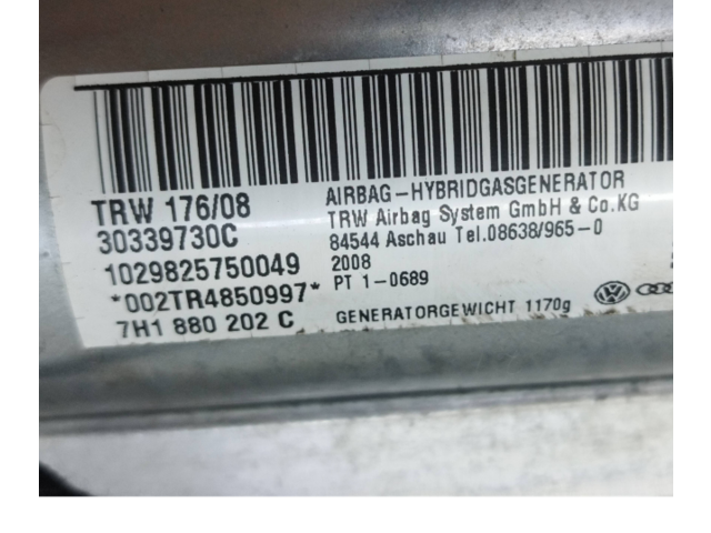 Подушка безопасности пассажира 7H1880202C, 30339730C   Volkswagen Transporter - Caravelle T5