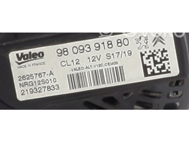 Генератор 9809391880   Peugeot 2008 I      