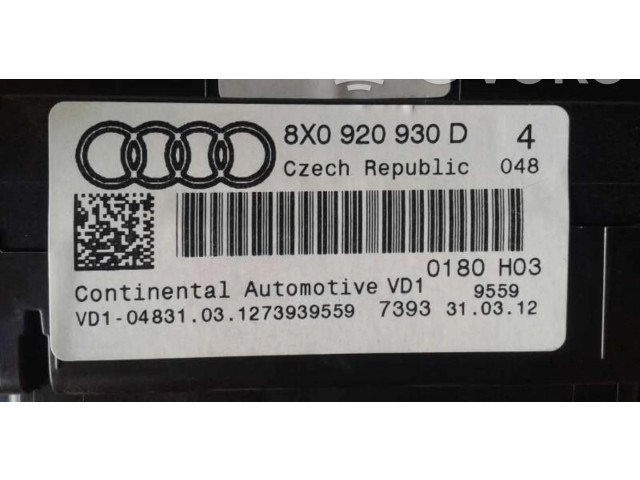 Панель приборов 8X0920930D   Audi A1       