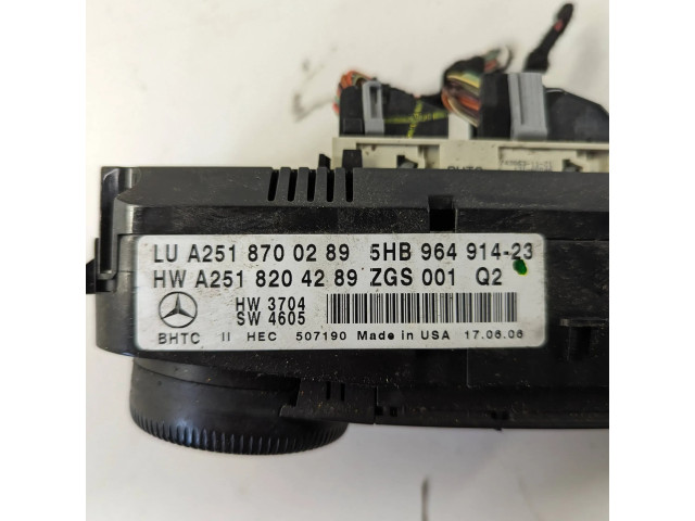 Блок управления климат-контролем A2518700289, A2518204289   Mercedes-Benz GL X164