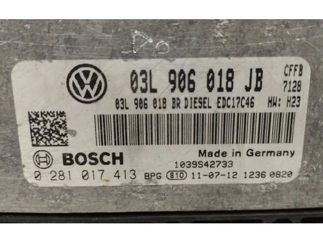 Блок управления двигателя 03L906018JB, 0281017413 Skoda Superb B6 (3T)