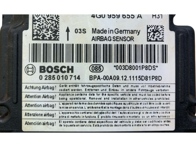 Блок подушек безопасности 4G0959655A, 0285010714   Audi A7 S7 4G