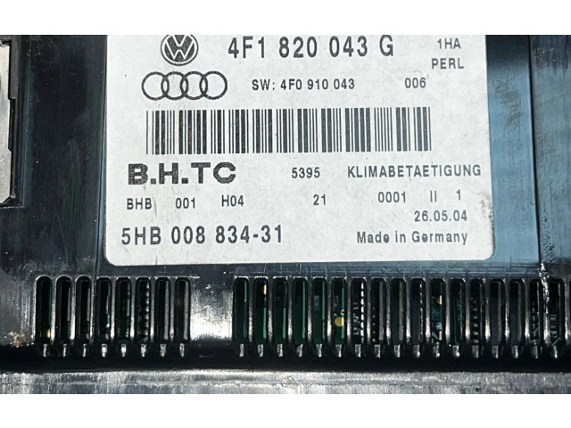 Блок управления климат-контролем 4F1820043G, 4F0910043 Audi A6 S6 C6 4F