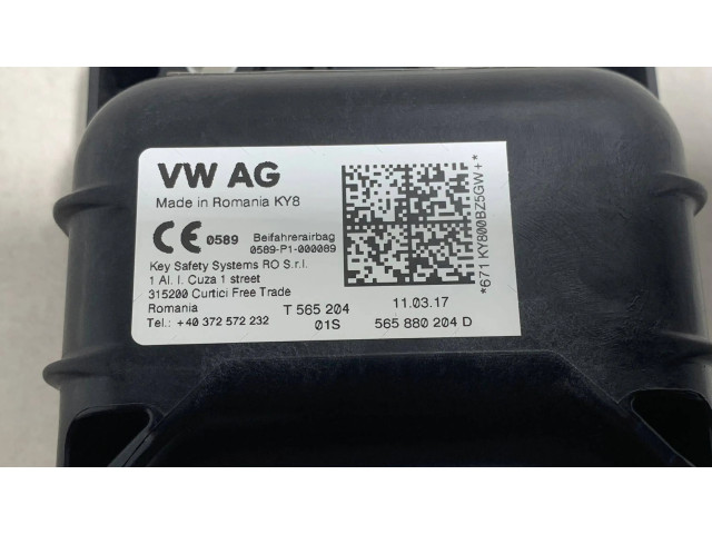 Подушка безопасности пассажира 565880204E, 565880204D   Skoda Kodiaq