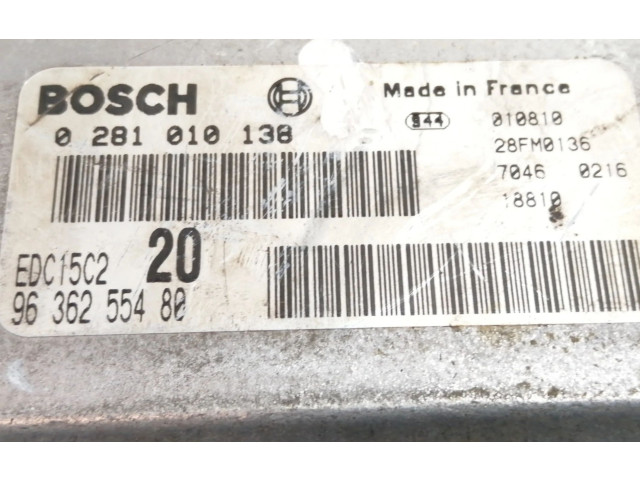 Řídící jednotka 9636255480   Citroen Berlingo 2002