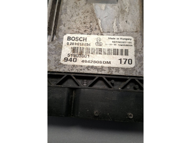 Řídící jednotka 0281017784, 51903001 Alfa Romeo Giulietta 2012