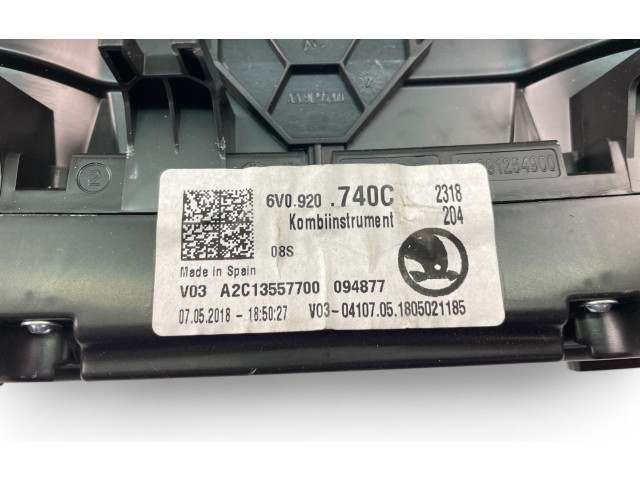 Панель приборов 6V0920740C Skoda Fabia Mk2 (5J)